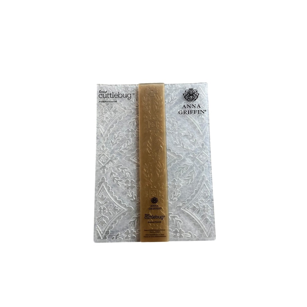 Anna Griffin Cricut Cuttlebug Diamond Flourish Embossing Folders 2 Piece Set
